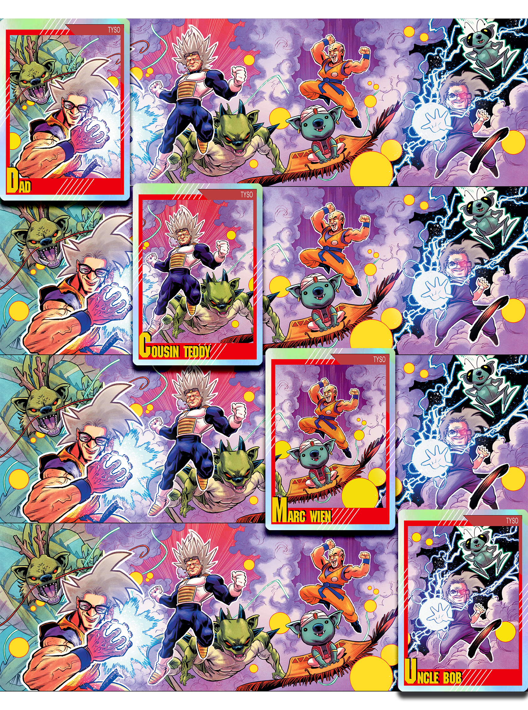 The Vegas Dads (4 Card Collection) — Take Your Shoes Off Trading Cards